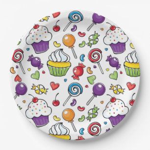 Prato De Papel Placas de papel - Cupcake doce