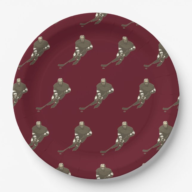 Prato De Papel Placas de Papel da Equipe de Hóquei (Frente)