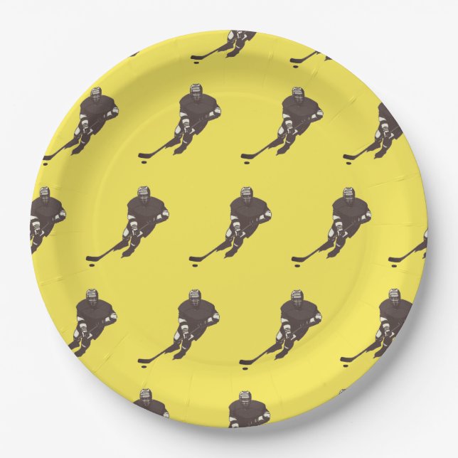 Prato De Papel Placas de Papel da Equipe de Hóquei (Frente)