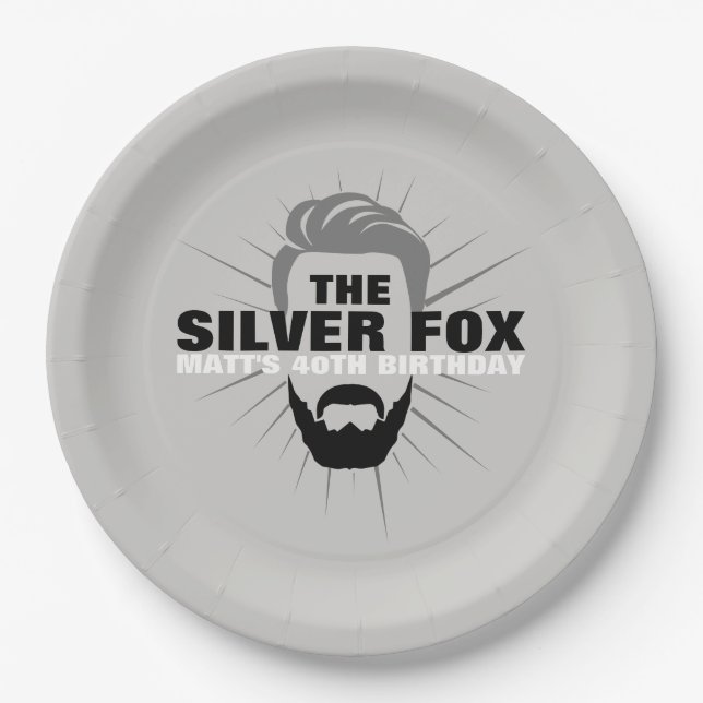 Prato De Papel Placas de papel da festa de aniversário dos homens (Frente)