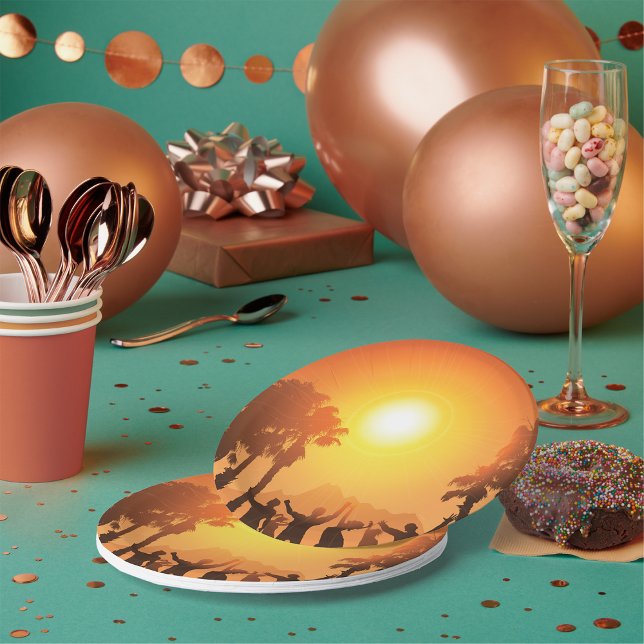 Prato De Papel Placas de papel dançante de festas de verão (Criador carregado)