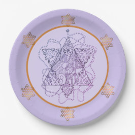 Prato De Papel Placas de papel David Star com mago roxo