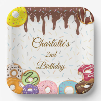 Prato De Papel Placas de papel de aniversário de Rosquinha person