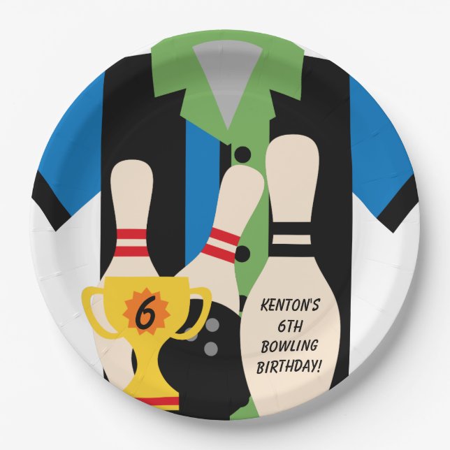 Prato De Papel Placas de papel de aniversário para Boliche de vam (Frente)