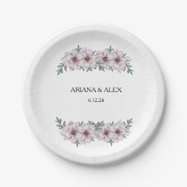 Prato De Papel Placas de Papel de Casamento Eucalyptus Floral