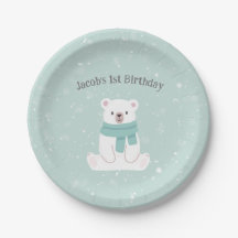 Placas de papel de celebração de Urso Polar