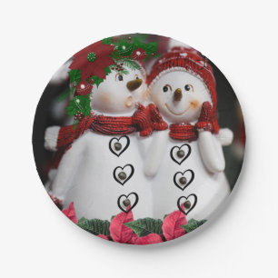 Prato De Papel Placas de papel de Natal, boneco de neve