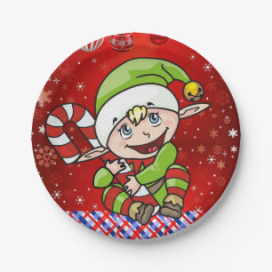 Prato De Papel Placas de Papel de Natal, Elf