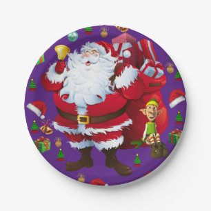 Prato De Papel Placas de papel de Natal, Papais noeis