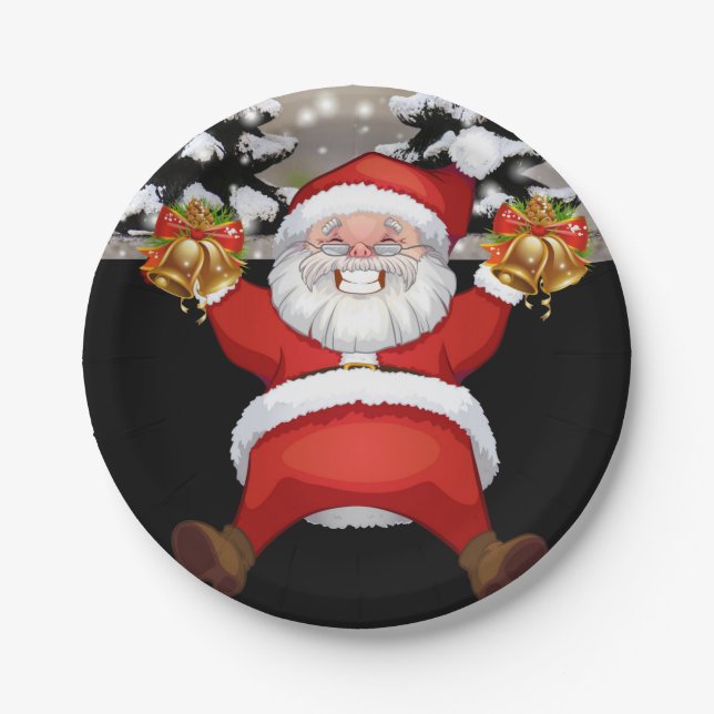 Prato De Papel Placas de papel de Natal, Papais noeis (Frente)