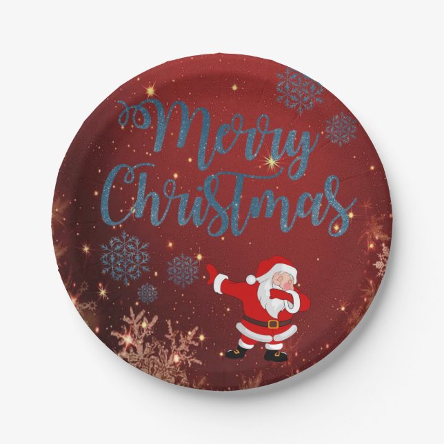 Prato De Papel Placas de papel de Natal, Papais noeis (Frente)