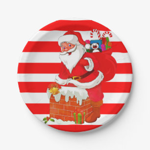 Prato De Papel Placas de papel de Natal, Papais noeis