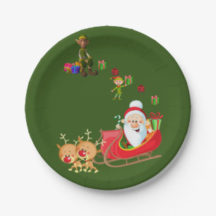 Prato De Papel Placas de papel de Natal, Papais noeis