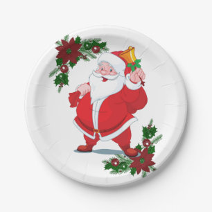 Prato De Papel Placas de papel de Natal, Papais noeis