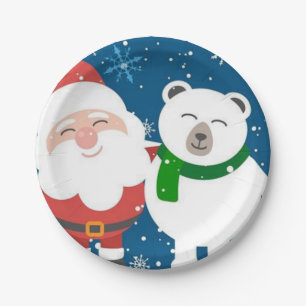 Prato De Papel Placas de papel de Natal, Papais noeis