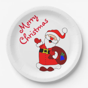 Prato De Papel Placas de papel de Natal/Papais noeis de ondulação