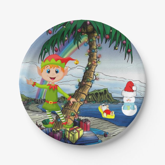 Prato De Papel Placas de Papel de Natal, Snowman (Frente)