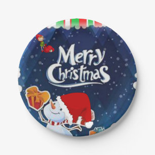Prato De Papel Placas de Papel de Natal, Snowman