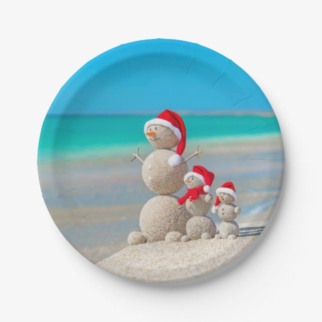 Prato De Papel Placas de Papel de Natal, Snowman (Frente)
