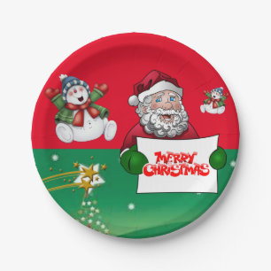 Prato De Papel Placas de Papel de Natal, Snowman