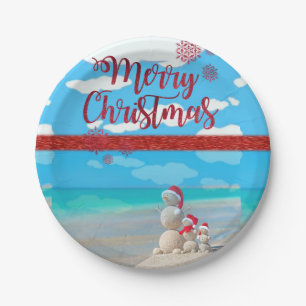 Prato De Papel Placas de Papel de Natal, Snowman