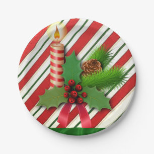 Prato De Papel Placas de Papel de Natal, Vela de Natal