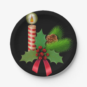 Prato De Papel Placas de Papel de Natal, Vela de Natal