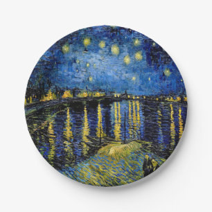 Prato De Papel Placas de papel de noite estrelado 1888 de Vincent