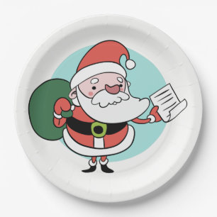 Prato De Papel Placas de papel de Papai Noel