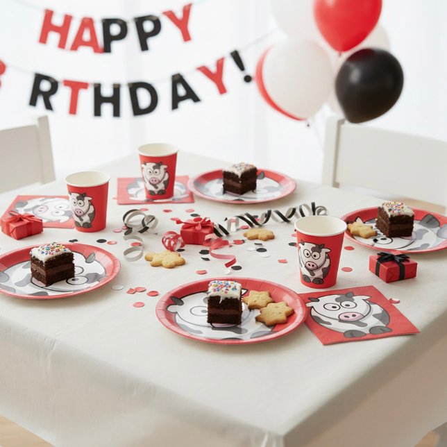 Prato De Papel Placas de Papel de Vaca de Cartoon (Criador carregado)