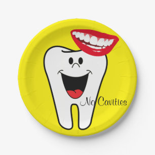 Prato De Papel Placas de papel, dentes de dentes sem cavidades De
