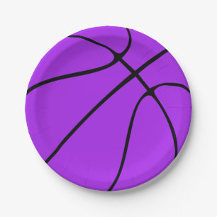 Prato De Papel Placas de papel do basquetebol roxo