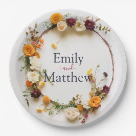 Prato De Papel Placas de papel do casamento outono