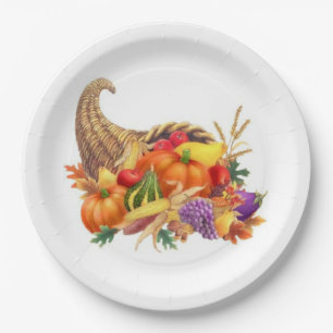 Prato De Papel Placas de papel do Cornucopia da acção de graça