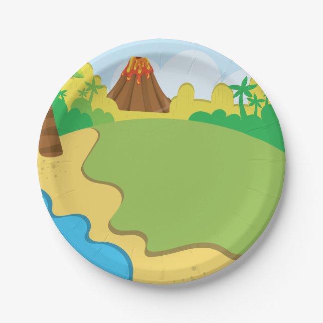 Prato De Papel Placas De Papel Do Dinossauro (Frente)