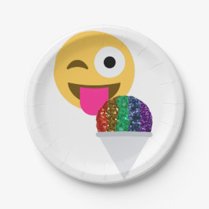 Prato De Papel placas de papel do emoji do piscar os olhos do