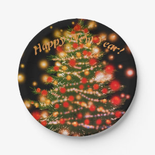 Prato De Papel Placas de papel do feliz ano novo