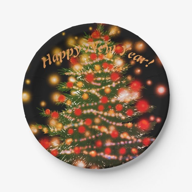 Prato De Papel Placas de papel do feliz ano novo (Frente)