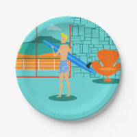 Placas de papel do gajo retro do surfista