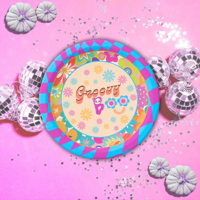 Prato De Papel Placas de papel do Halloween Spooky Groovy Party (Criador carregado)