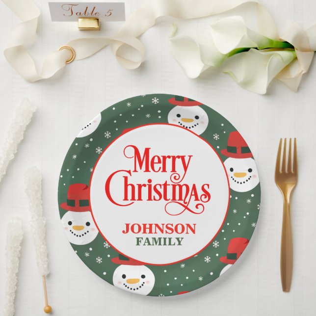 Prato De Papel Placas de papel do Janto de Natal (Casamento)