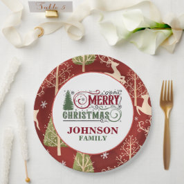 Prato De Papel Placas de papel do Janto de Natal