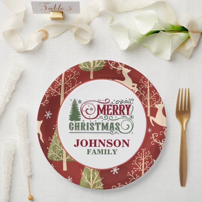 Prato De Papel Placas de papel do Janto de Natal (Casamento)