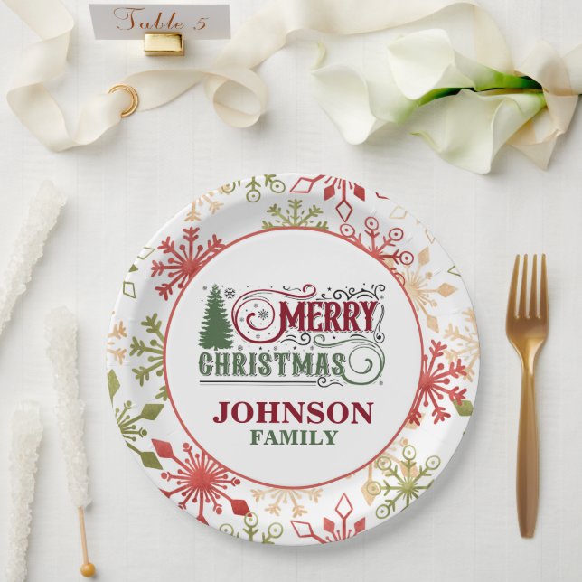 Prato De Papel Placas de papel do Janto de Natal (Casamento)