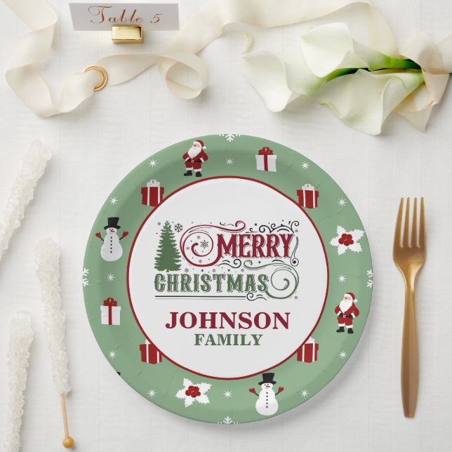 Prato De Papel Placas de papel do Janto de Natal (Casamento)