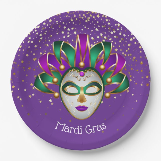 Prato De Papel Placas de papel do Mardi Gras (Frente)