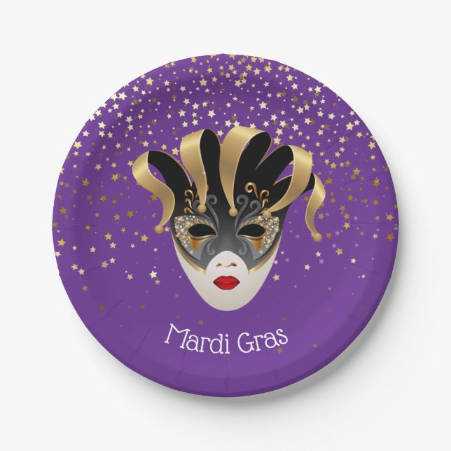 Prato De Papel Placas de papel do Mardi Gras (Frente)