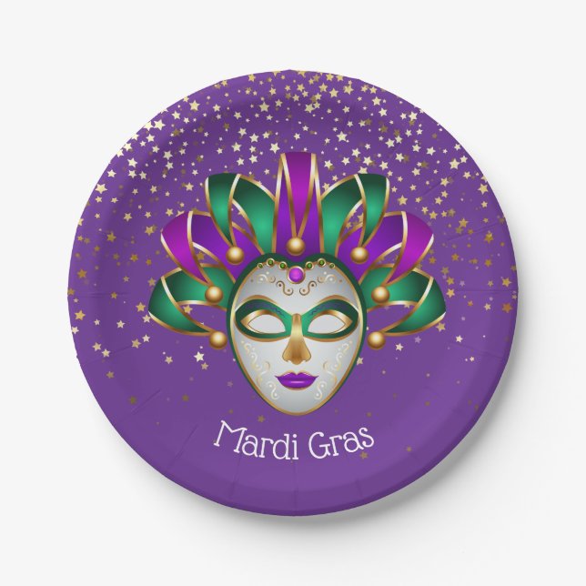 Prato De Papel Placas de papel do Mardi Gras (Frente)
