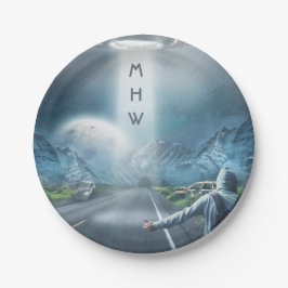 Prato De Papel Placas de papel do monograma feito sob encomenda