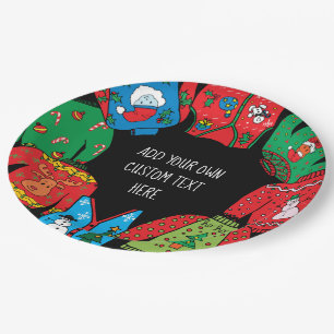 Prato De Papel Placas de papel do Natal feio da camisola
